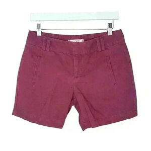 Ann Taylor LOFT maroon cotton shorts 6 inch inseam size 2